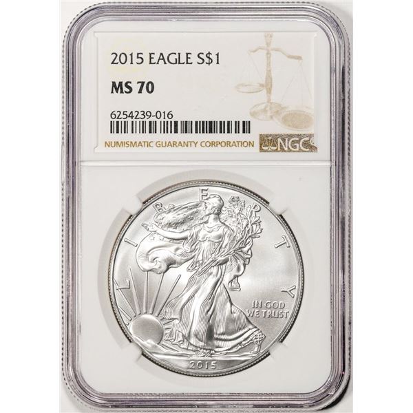 2015 $1 American Silver Eagle Coin NGC MS70
