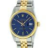 Image 2 : Rolex Men's Two Tone Blue Index Datejust Wristwatch