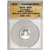 Image 1 : 2014 Proof 1/4 oz Platinum JFK Apollo 11 Anniversary Medal ANACS MS69