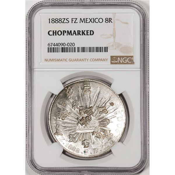 1888ZS FZ Mexico 8 Reales Silver Coin NGC Chopmarked