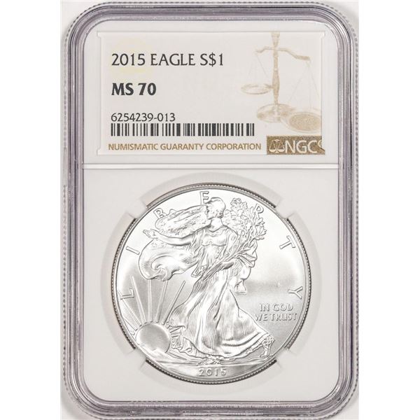 2015 $1 American Silver Eagle Coin NGC MS70