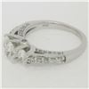 Image 3 : 14k White Gold 1.50 ctw Oval 3 Stone Diamond Promise Engagement Ring w/ Accents