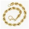 Image 1 : Fine Solid 18k Yellow Gold 8" 6.4mm Thick Puffed Rope Link Unisex Chain Bracelet