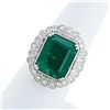 Image 3 : 8.68 ctw Emerald and 0.79 ctw Diamond 14K White Gold Ring