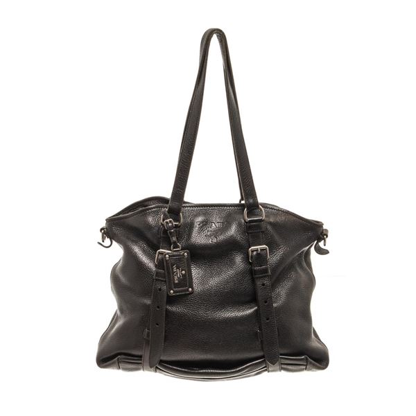 Prada Black Leather Shoulder Bag