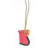 Image 1 : Hermes Pink Multicolor Leather Camail Bag Charm