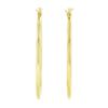 Image 3 : NEW Classic Solid 14K Yellow Gold 1.55" Plain Polished Round Hoop Snap Earrings