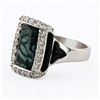 Image 2 : 3.43 ctw Tourmaline and 0.72 ctw Diamond 18K White Gold Ring