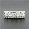 Image 2 : Vintage 14k White Gold 1.08 ctw Illusion Round Diamond Wide Statement Band Ring