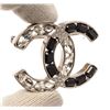 Image 3 : Chanel Black and Silver Pearl CC Rhinstone Brooch