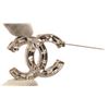 Image 6 : Chanel Black and Silver Pearl CC Rhinstone Brooch