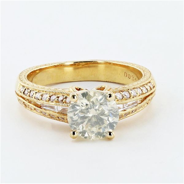 1.67 ctw CENTER Diamond 18K Yellow Gold Ring (2.00 ctw Diamonds)