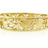 Image 5 : 14K Yellow Gold Open Detailed Textured Seashell Nautical Themed Bangle Bracelet