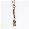 Image 3 : Antique Art Deco 14k Gold Diamond Drop Pendant Necklace w/ Original 17.5" Chain