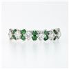 Image 4 : Vintage 18K White Gold 1.7 ctw Prong Large Round Diamond Emerald Wedding Band Ri