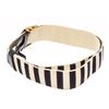 Image 4 : Gucci Mens Navy / White Fabric Brass Anchor Buckle Striped Belt