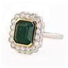 Image 1 : 3.58 ctw Emerald and 0.87 ctw Diamond 18K Yellow and White Gold Ring