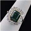 Image 3 : 3.58 ctw Emerald and 0.87 ctw Diamond 18K Yellow and White Gold Ring