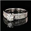 Image 3 : 0.71 ctw CENTER Diamond Platinum Ring (1.33 ctw Diamonds)
