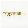 Vintage 14K Yellow Gold 0.52 ctw Diamond Garnet Pearl Hinged Open Bangle Bracele