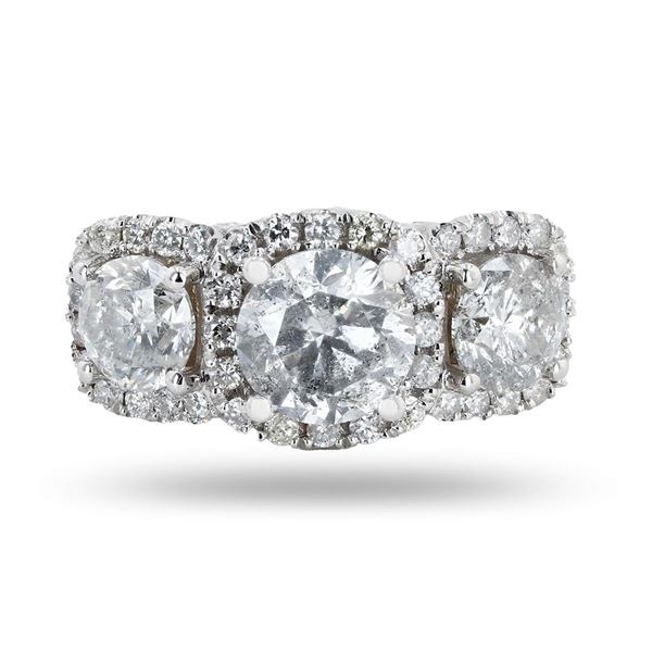 2.11 ctw CENTER Diamond 18K White Gold Ring (5.14 ctw Diamonds)