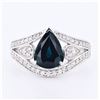 Image 1 : 2.32 ctw Blue Sapphire and 0.35 ctw Diamond Platinum Ring