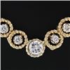 Image 6 : 14K Gold 2.21 ctw Brilliant Diamond Twisted Cable Circle Link 15" Choker Necklac