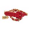Image 1 : Chanel Red Lambskin Leather Micro Mini Pochette Waist Belt