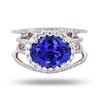 Image 1 : 4.27 ctw Tanzanite and 0.70 ctw Diamond 18K White Gold Ring
