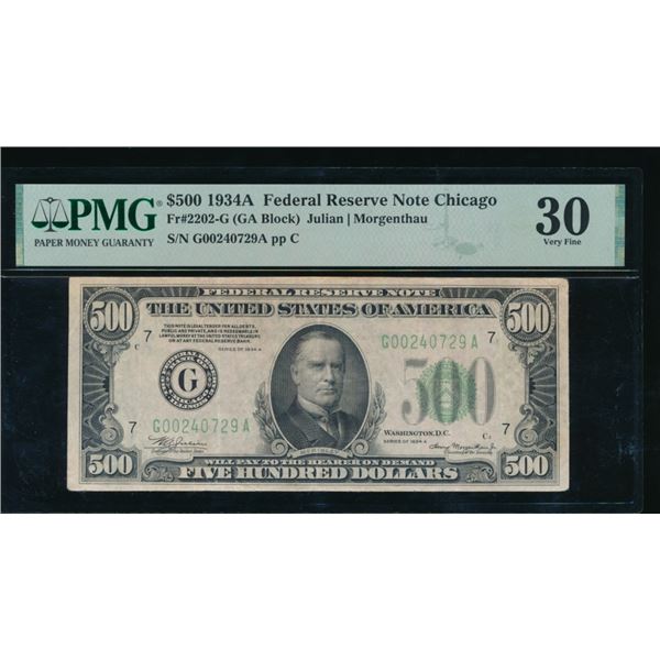 1934A $500 Chicago FRN PMG 30