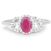 Image 2 : 10KT White Gold 0.64ctw Ruby and White Diamond Ring