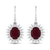 Image 1 : 14KT White Gold 4.60ctw Ruby and Diamond Earrings