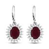 Image 2 : 14KT White Gold 4.60ctw Ruby and Diamond Earrings