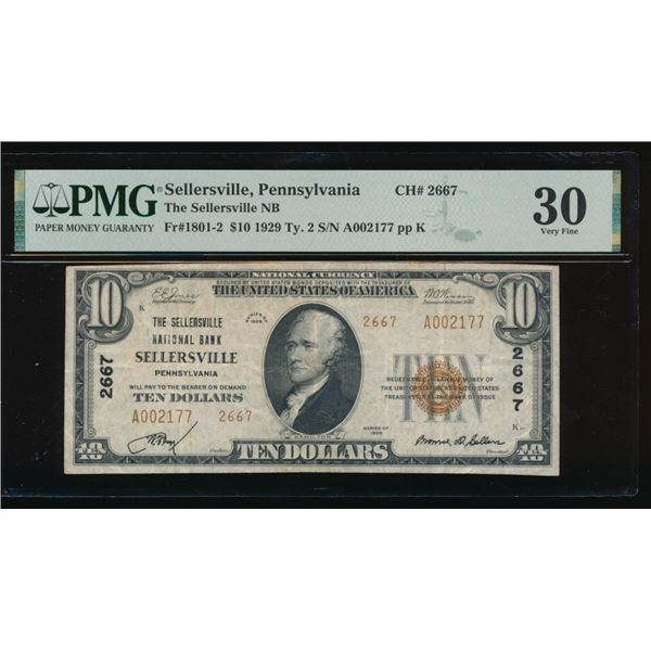 1929 $10 Sellersville PA National PMG 30