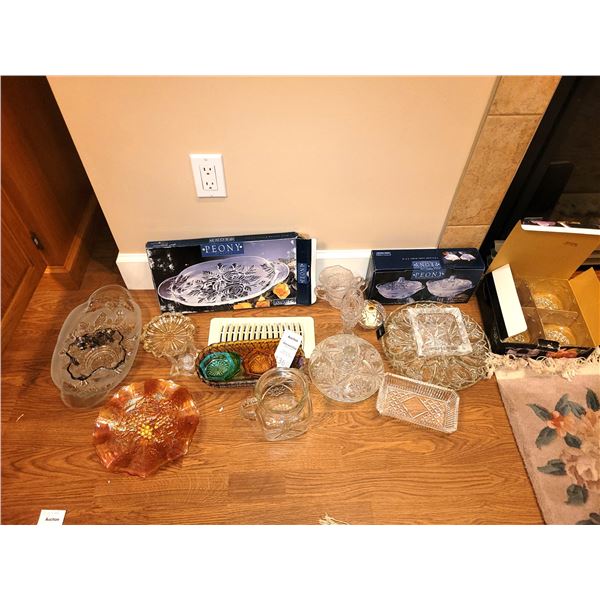 Crystal & Carnival glass A