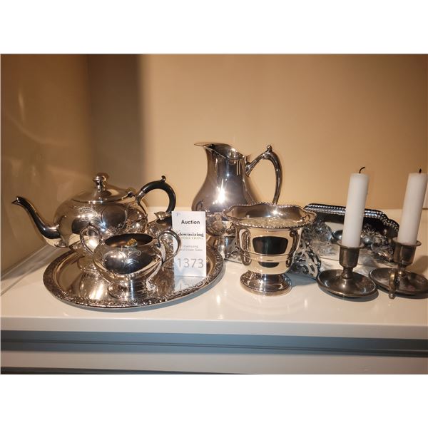 Silver plated tea set & more A