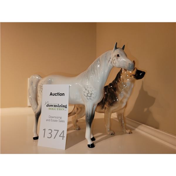 Porcelain Beswick Horse & Dog A