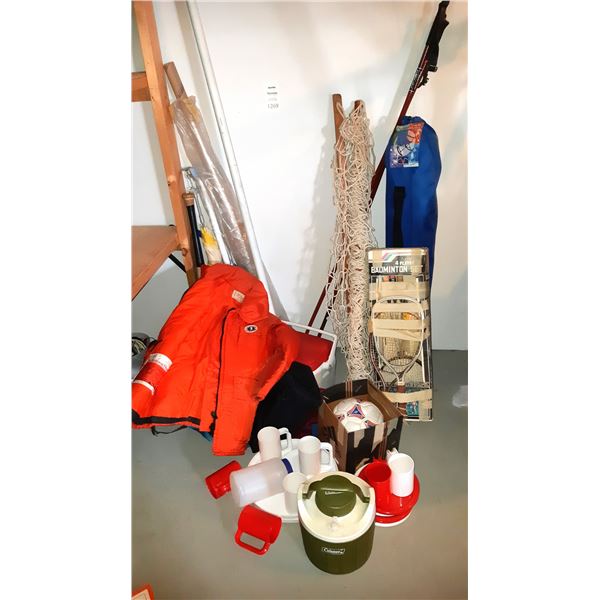 Hammock, Badminton Set, CoolersA