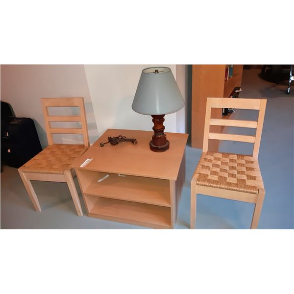 Table, Chairs, Lamp A