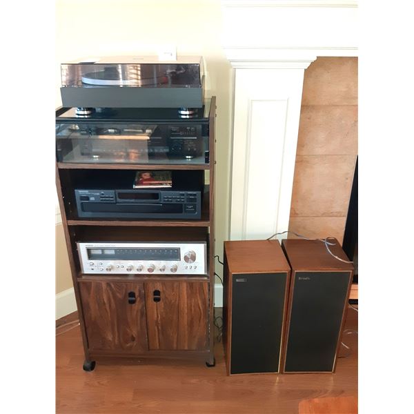 Turntable, Stereo, Speakers, cabinet