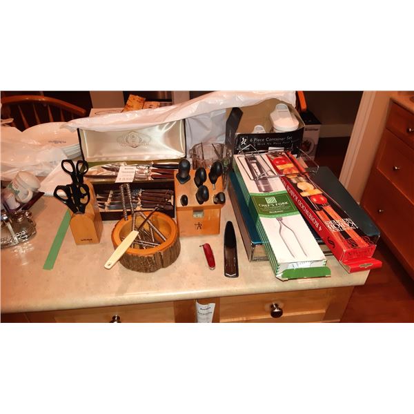 Knife Sets, Kabob Forks A