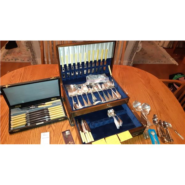 Sterling & Silver Plate Flatware A