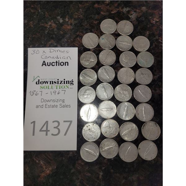 Canadian Dimes 1867-1967 A