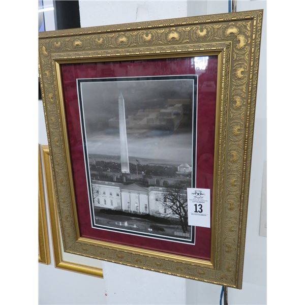 Framed Photo of White House and Monument - Washington DC