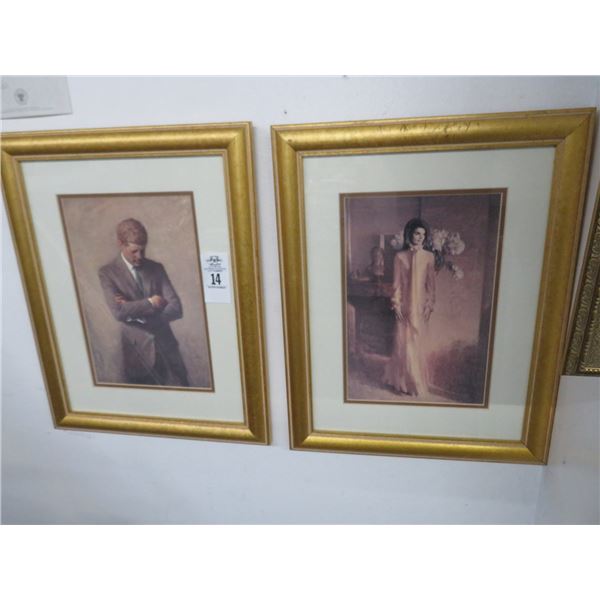 Framed Portraits JFK and Jacqueline Kennedy