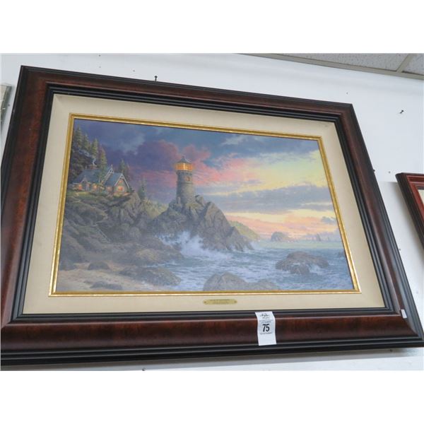 Kinkade Print On Canvas Rock of Salvation w/COA - 30 x 36