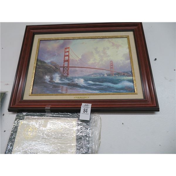 Kinkade Print On Board Golden Gate Bridge w/COA - 18 x 24