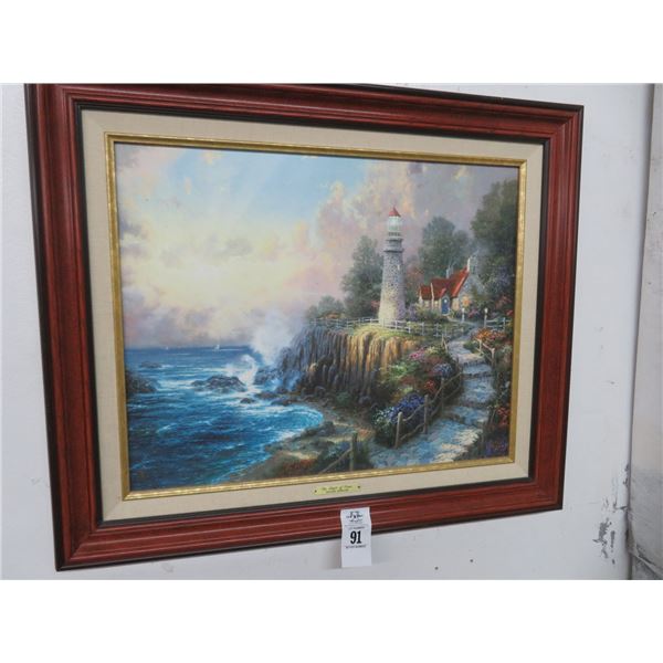 Kinkade Print On Board The Light Of Peace - 20 x 24