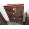 Image 1 : Antique Mahogany 3 Section Barrister Bookcase - (Slight Damage To Top)