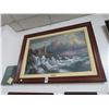 Image 1 : Kinkade Print On Canvas Conquering The Storms w/COA - 30 x 36